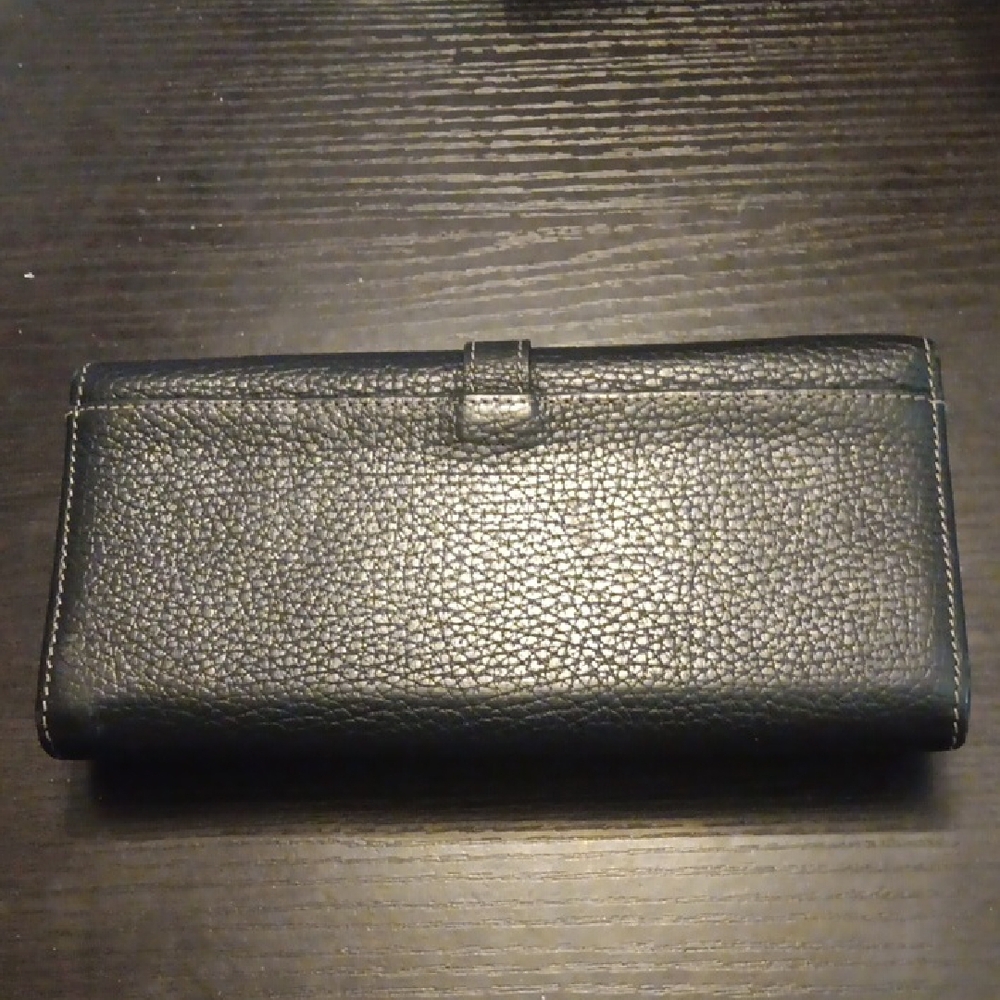 Furla Black Textured Leather Wallet EUC No Callouts - Picture 3 of 8